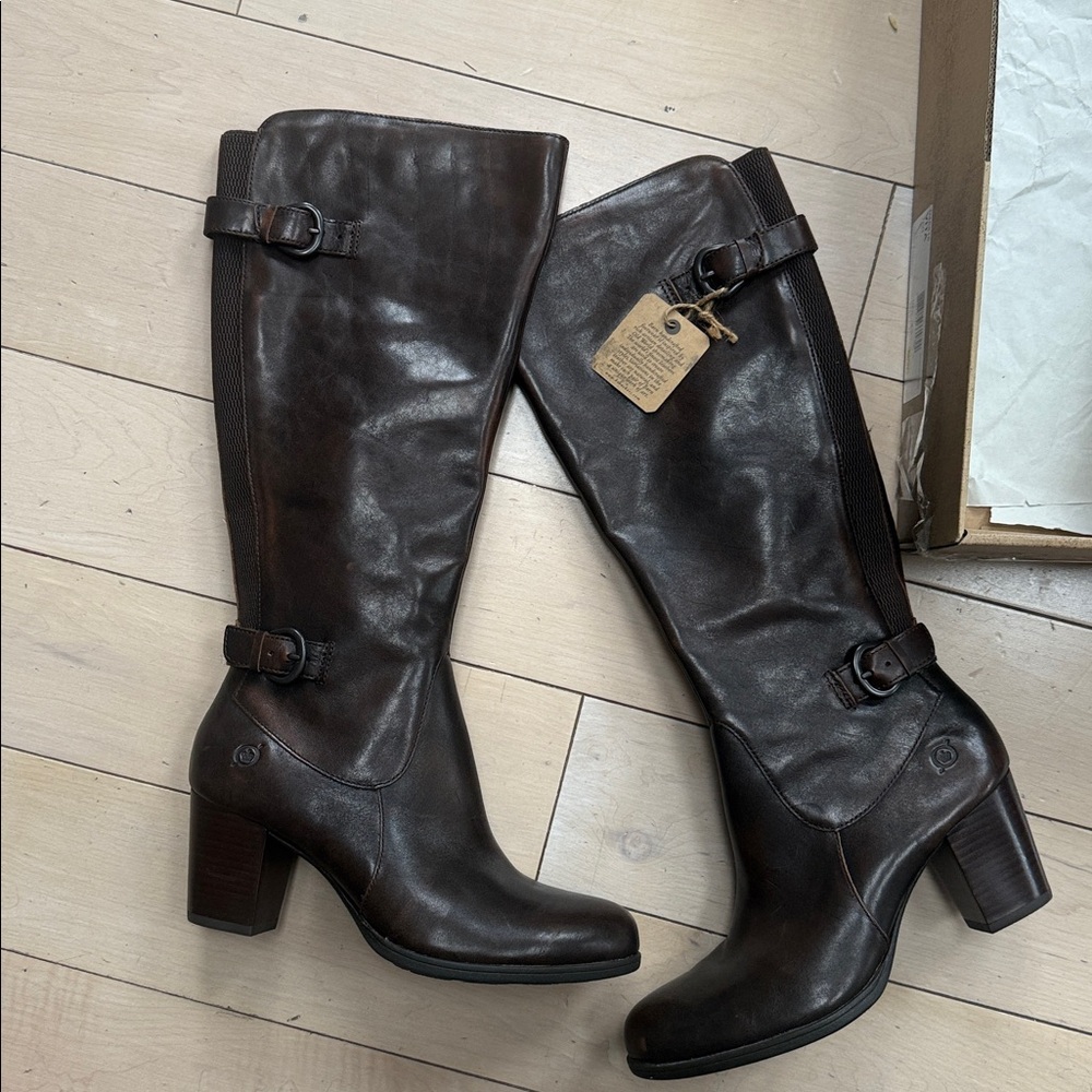 Born Chocolate Brown Heeled Boots